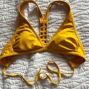 Size small, yellow bikini top